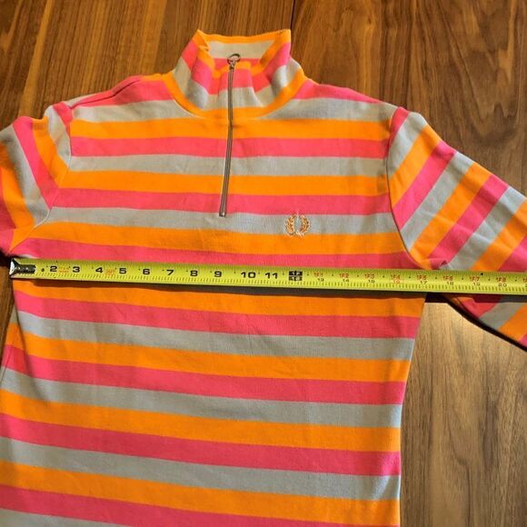Fred Perry all cotton knit long sleeved zippered turtle neck sz 12 for layering - Picture 7 of 15